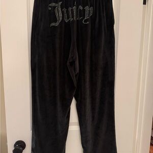 Juicy Couture Black Velour Studded Lounge Pants